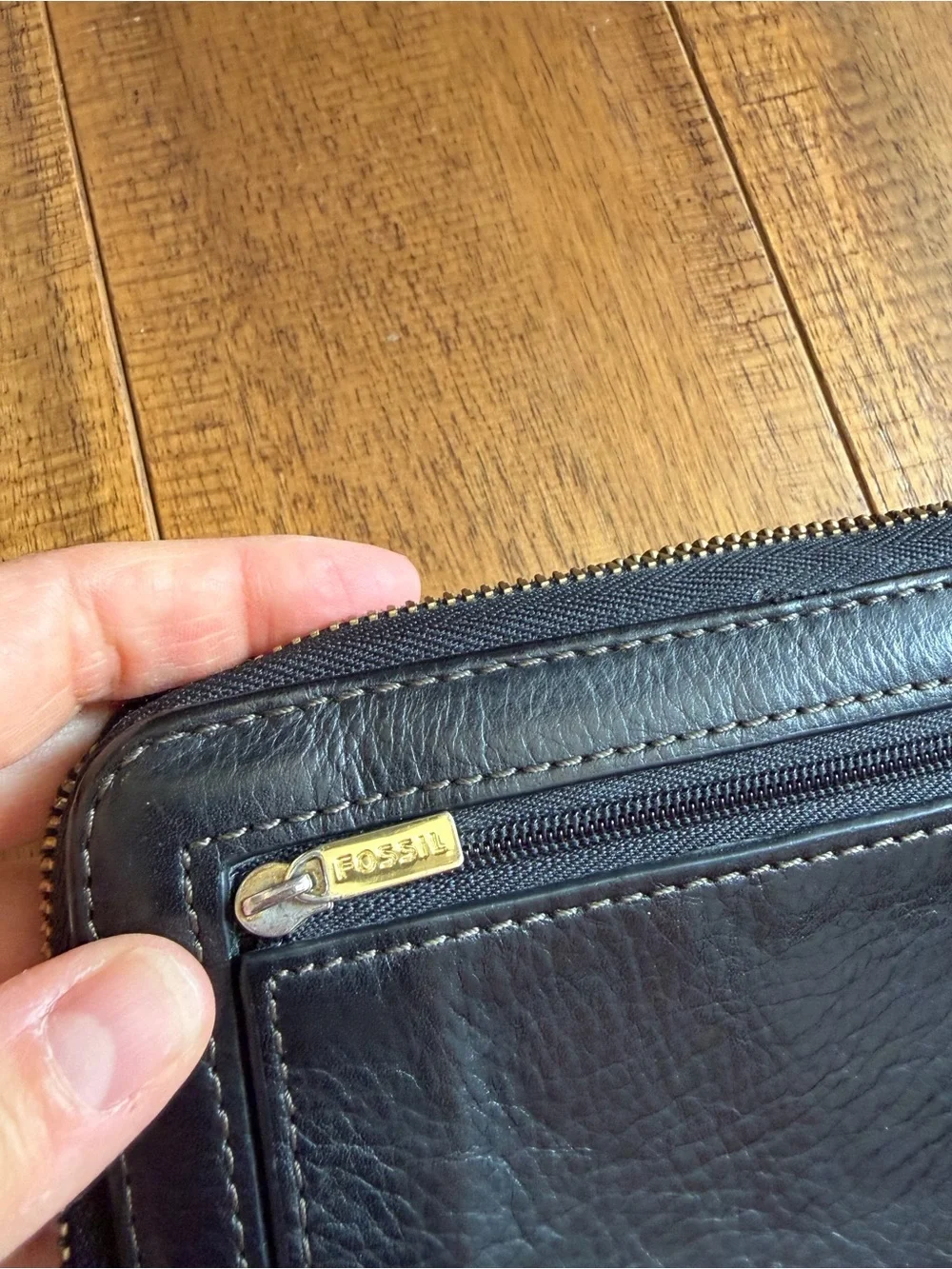Fossil black leather